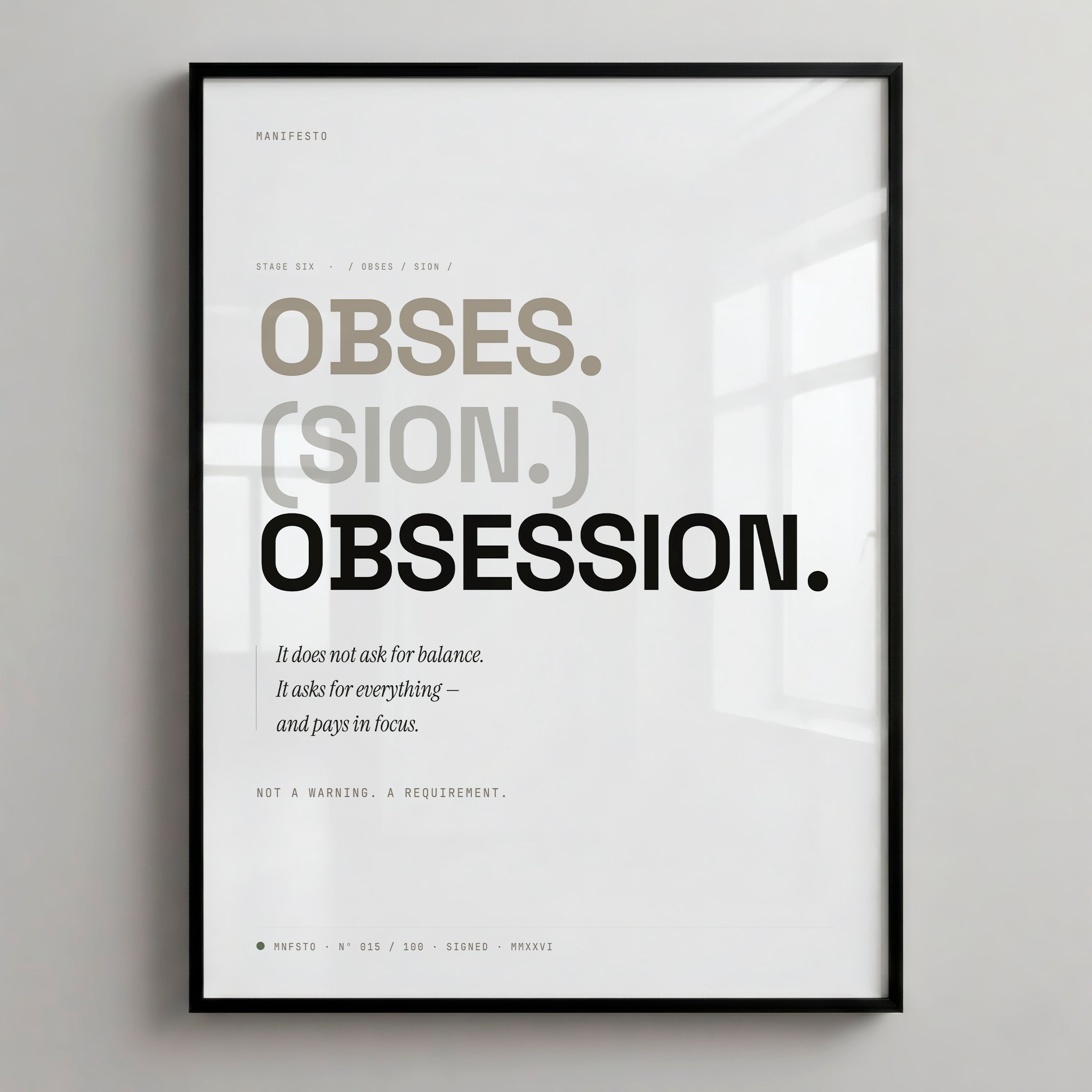 MNFSTO 015 Obsession — In Rotation